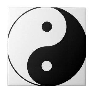 Yin och Yang Motivational Philosophical Symbol Kakelplatta