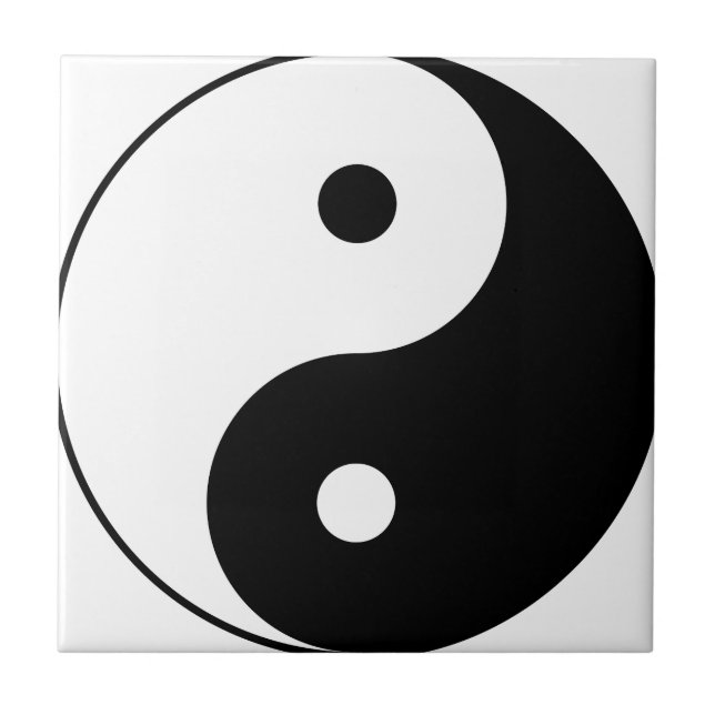 Yin och Yang Motivational Philosophical Symbol Kakelplatta (Framsidan)