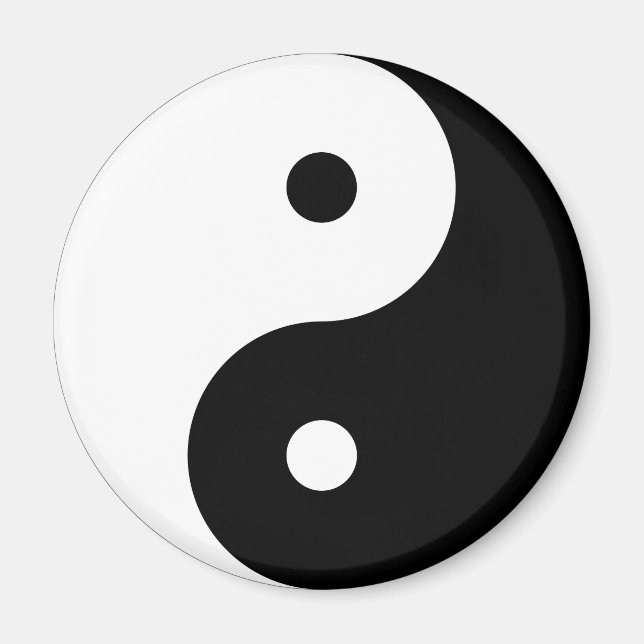 Yin och Yang Motivational Philosophical Symbol Magnet (Framsidan)