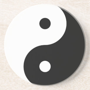 Yin och Yang Motivational Philosophical Symbol Underlägg Sandsten