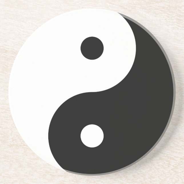 Yin och Yang Motivational Philosophical Symbol Underlägg Sandsten (Framsidan)