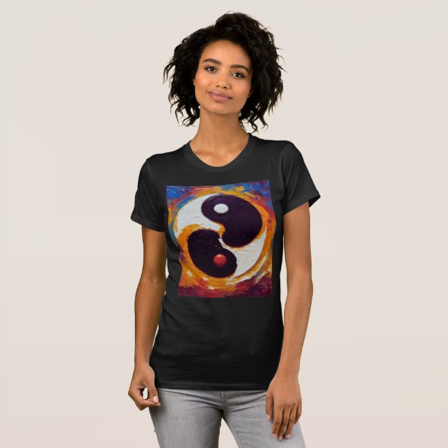 Yin- och Yang-olja T Shirt (Hel framsida)