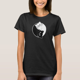 Yin och Yang Pet Cat Black White Cats Animals Kärl T Shirt