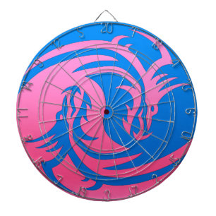 Yin och Yang rosa och blue drake Darttavla