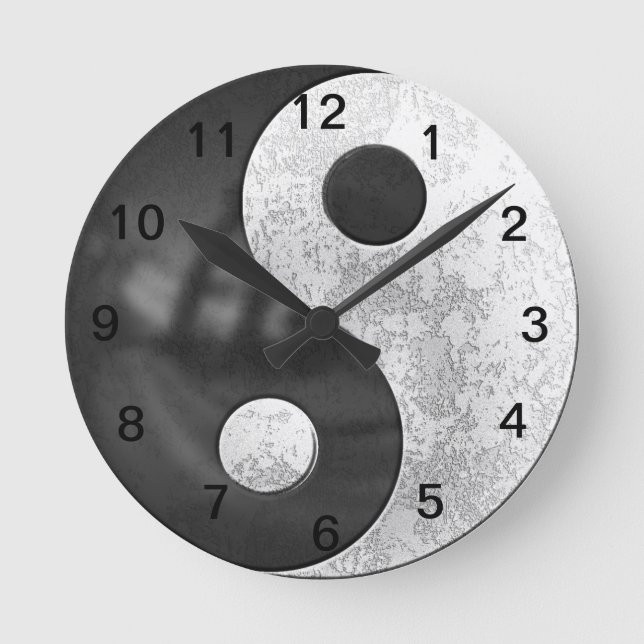 Yin och Yang Rund Klocka (Framsida)