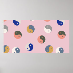 Yin och yang sömlös mönster,repeterbart andlig poster