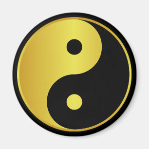 Yin- och Yang-symbol Guld asiatisk filosofi frys Magnet
