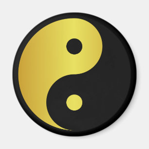 Yin- och Yang-symbol Guld asiatisk filosofi frys Magnet