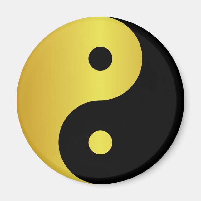 Yin- och Yang-symbol | Guld asiatisk filosofi frys Magnet (Framsidan)