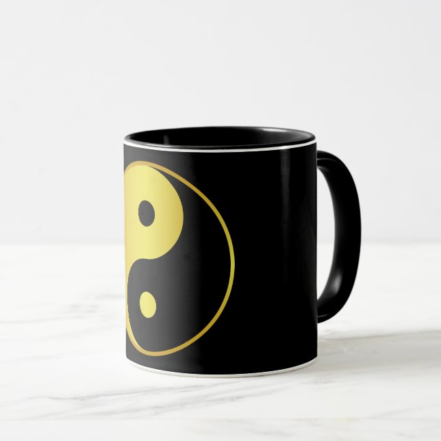 Yin- och Yang-symbol | Guld asiatisk filosofi frys Mugg (Framsida höger)