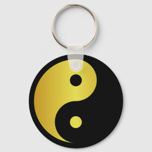 Yin- och Yang-symbol   Guld asiatisk filosofi frys Nyckelring