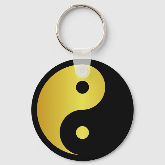 Yin- och Yang-symbol | Guld asiatisk filosofi frys Nyckelring (Framsida)