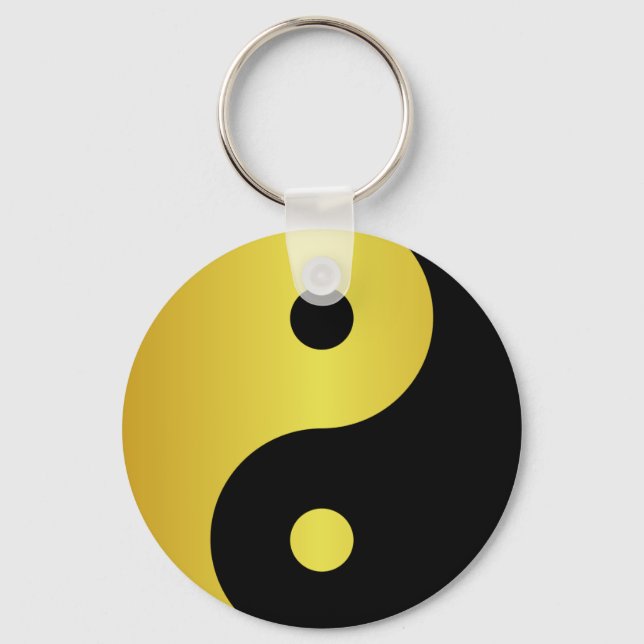 Yin- och Yang-symbol | Guld asiatisk filosofi frys Nyckelring (Framsida)