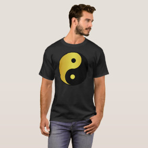 Yin- och Yang-symbol Guld asiatisk filosofi frys T-shirt