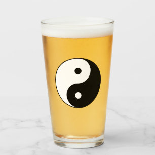 Yin och Yang Symbol (kinesisk taijitu) Glaskopp