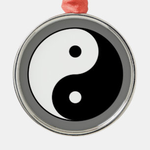 Yin och Yang Symbol (kinesisk taijitu) Julgransprydnad Metall