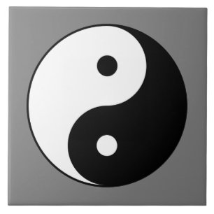 Yin och Yang Symbol (kinesisk taijitu) Kakelplatta