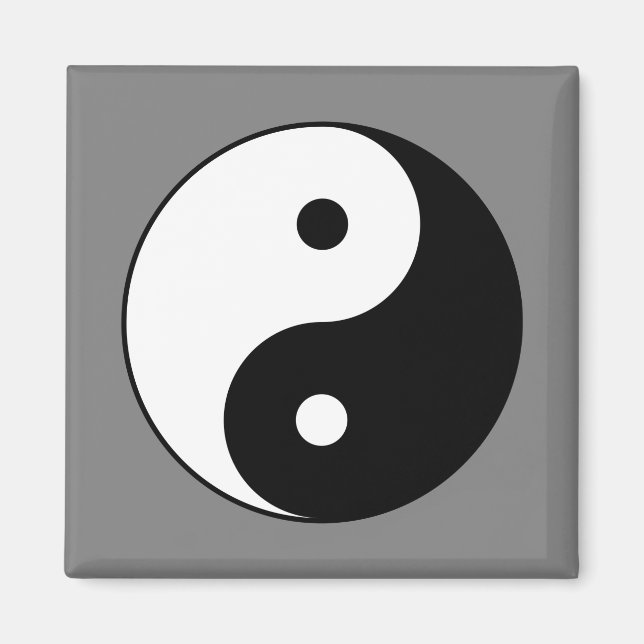 Yin och Yang Symbol (kinesisk taijitu) Magnet (Framsidan)