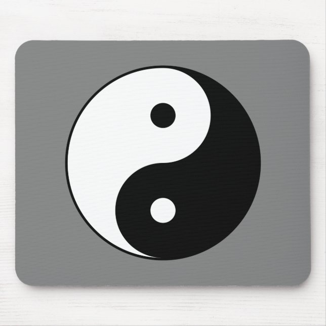 Yin och Yang Symbol (kinesisk taijitu) Musmatta (Framsidan)