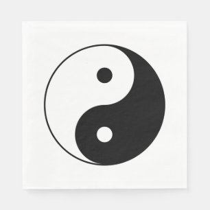 Yin och Yang Symbol (kinesisk taijitu) Pappersservett