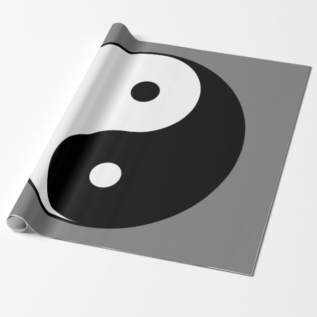 Yin och Yang Symbol (kinesisk taijitu) Presentpapper (Utrullad)