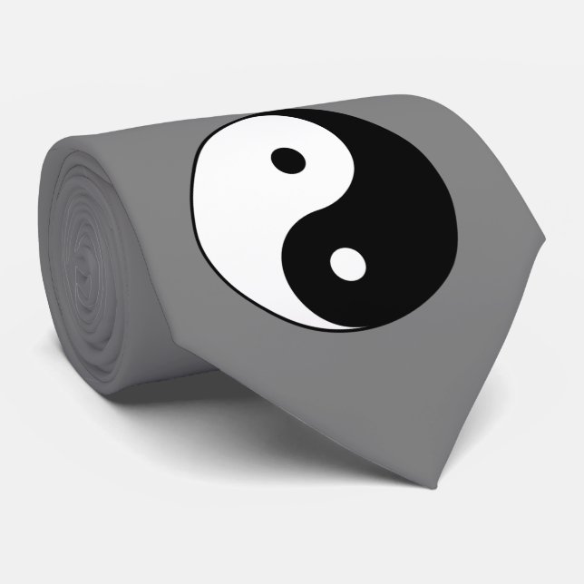 Yin och Yang Symbol (kinesisk taijitu) Slips (Rullad)