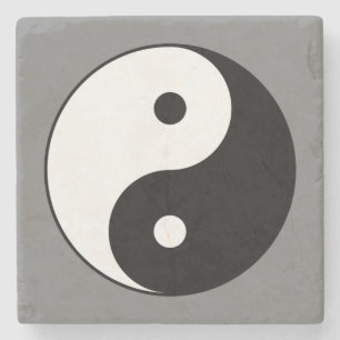 Yin och Yang-symbol (kinesiska taoistiska Taijitu) Stenunderlägg