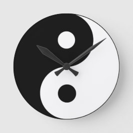 Yin och Yang Symbol Rund Klocka