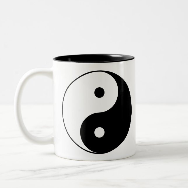 YIN- OCH YANG symbol Två-Tonad Mugg (Vänster)
