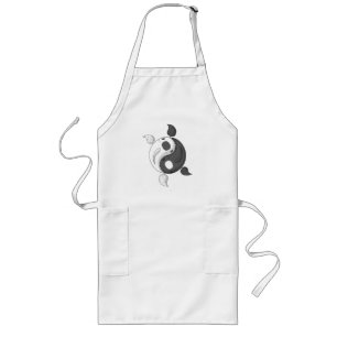 Yin och Yang the Koi Apron Långt Förkläde