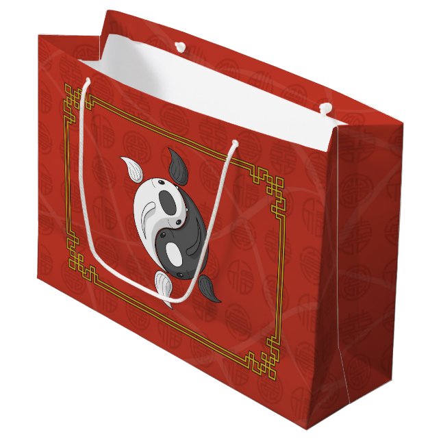 Yin och Yang the Koi Gift Bag (Framsidan Vinklad)