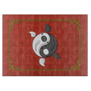 Yin och Yang the Koi Glass Cshing Board