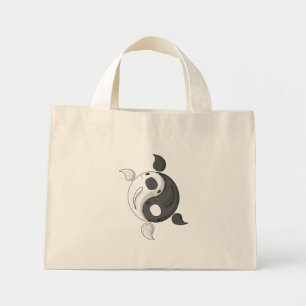 Yin och Yang the Koi Tote Bag Mini Tygkasse