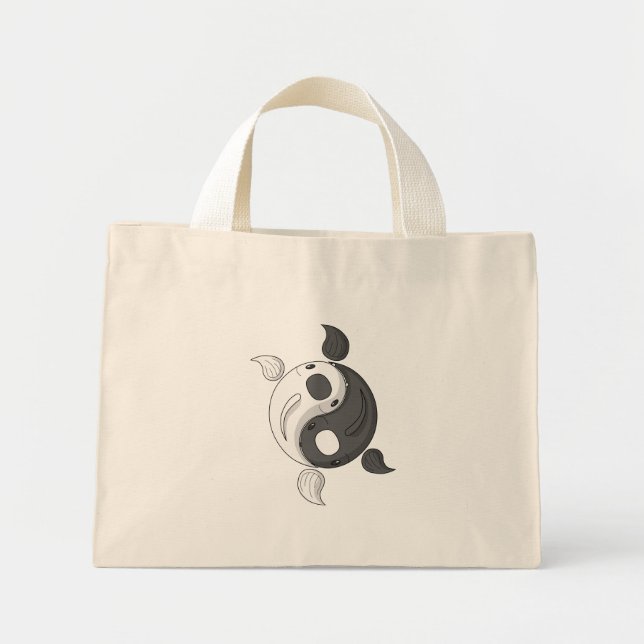 Yin och Yang the Koi Tote Bag Mini Tygkasse (Framsidan)