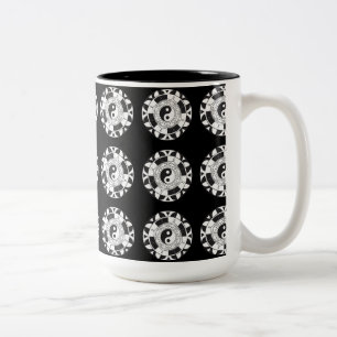Yin och Yang Tiled Asian Symbol Black Mugg