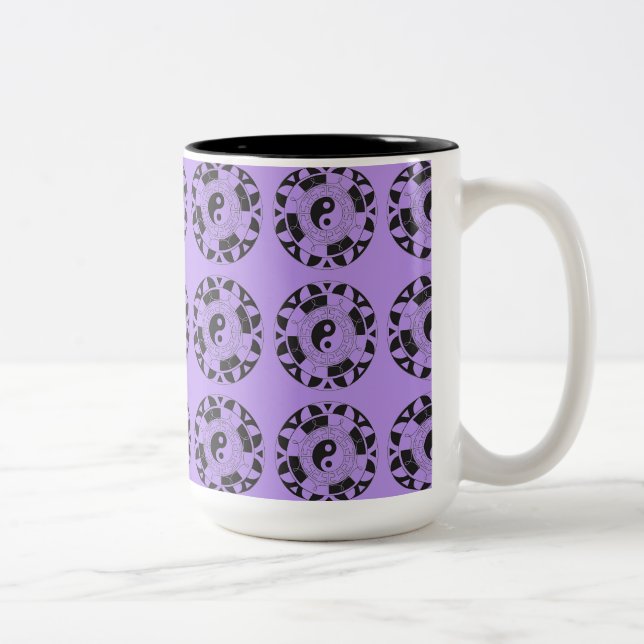 Yin och Yang Tiled Asian Symbol Mugg (Höger)