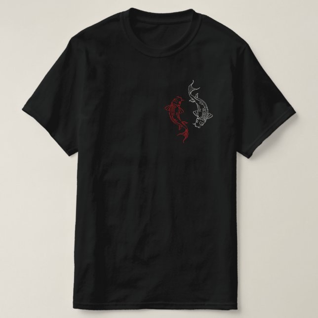 Yin och Yang tryckt T-shirt (Design framsida)