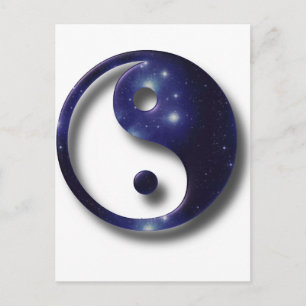Yin och Yang Universum Symbol Vykort