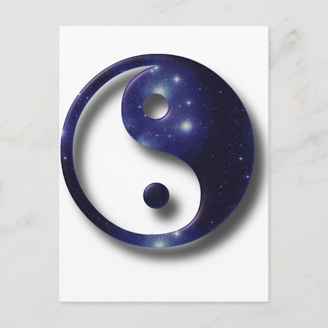 Yin och Yang Universum Symbol Vykort (Framsida)