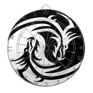 Yin- och Yang-vita och svarta draken Darttavla
