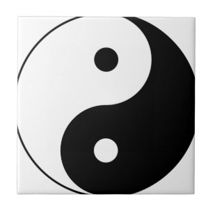 Yin och yang (yin-yang, yin yang, 陰 陽). kakelplatta