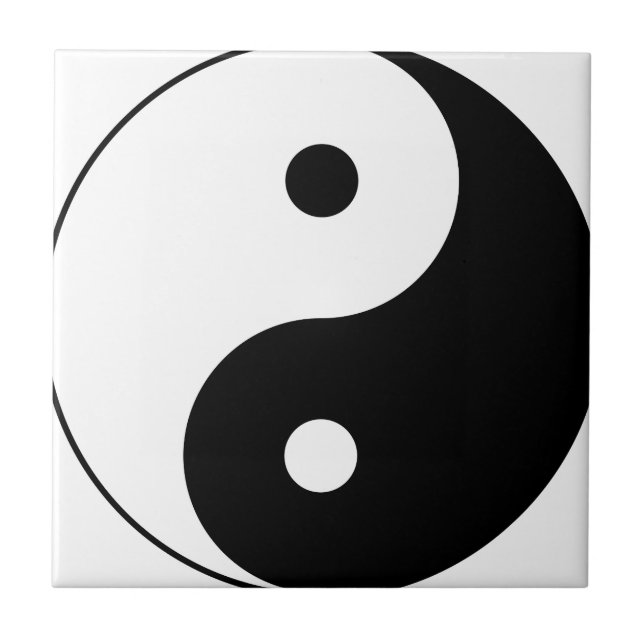 Yin och yang (yin-yang, yin yang, 陰 陽). kakelplatta (Framsidan)