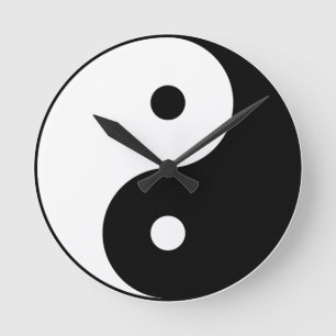 Yin och yang (yin-yang, yin yang, 陰 陽). rund klocka