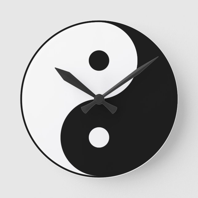 Yin och yang (yin-yang, yin yang, 陰 陽). rund klocka (Framsida)