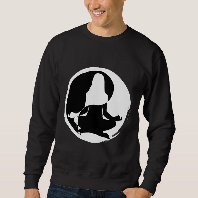 Yin och Yang Yoga Lång Ärmad Tröja (Framsida)