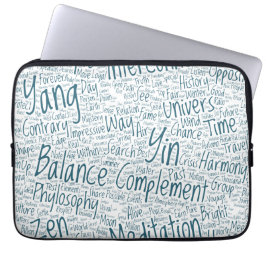 Yin Yan Nuage de Mots Texte Motif-sammankoppling Laptop Fodral