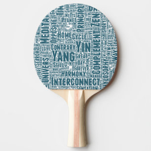 Yin Yan Nuage de Mots Texte Motif-sammankoppling Pingisracket