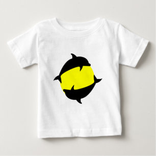 Yin Yan och söta delfiner i sol T Shirt