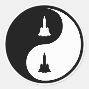 Yin Yang Aerospace Engineering Runt Klistermärke