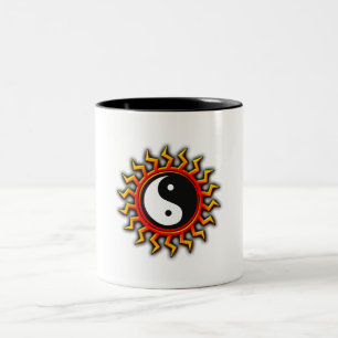 Yin Yang allsidig sol Två-Tonad Mugg